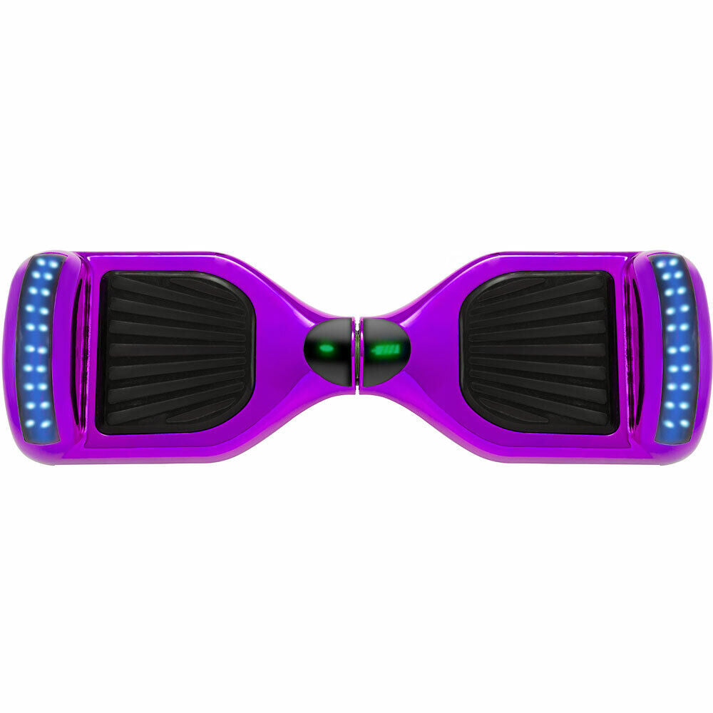 Purple Hoverboard 6.5 Inch, Smart Self Balancing Scooter with Bluetooth & LED Lights