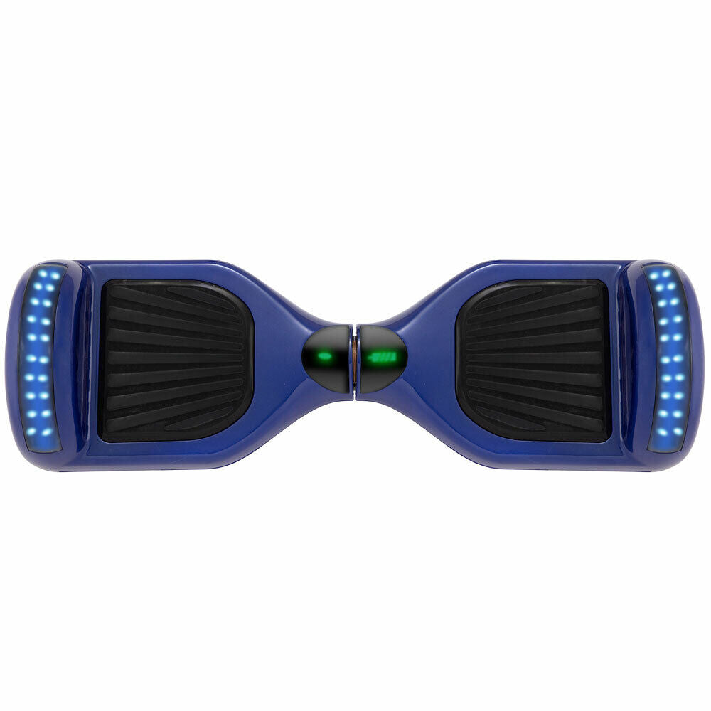 Hoverboard bleu 6,5 pouces, scooter intelligent à auto-équilibrage avec Bluetooth et lumières LED