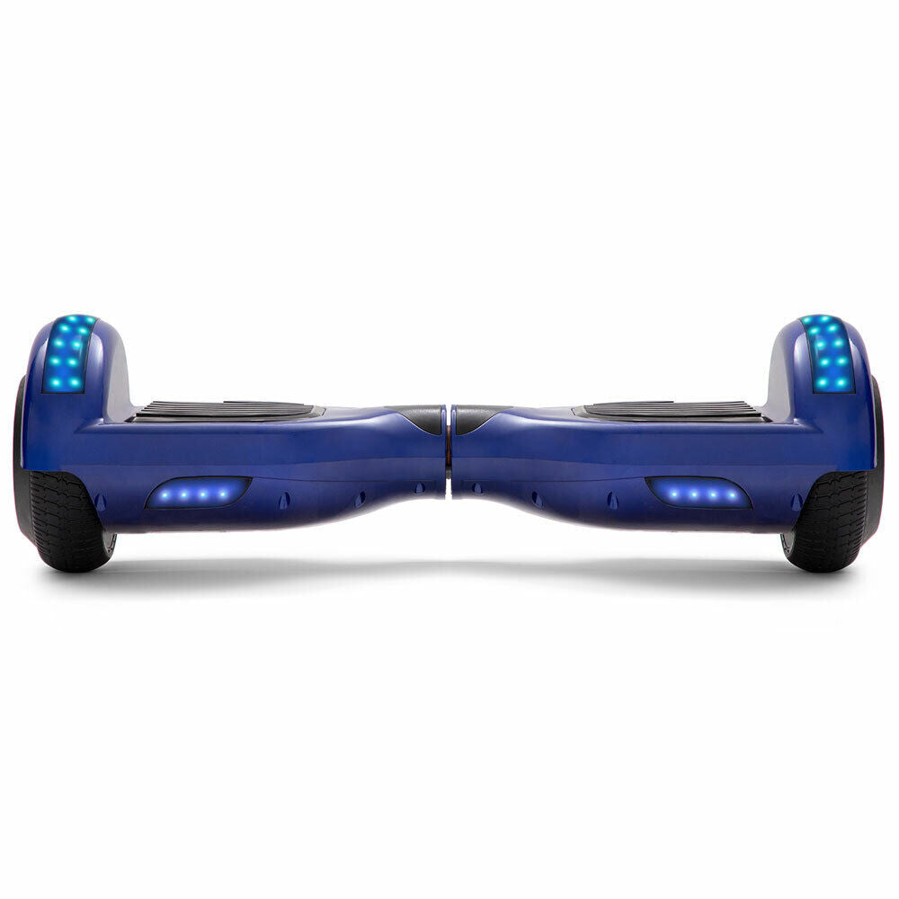 Hoverboard bleu 6,5 pouces, scooter intelligent à auto-équilibrage avec Bluetooth et lumières LED